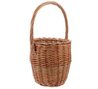 Housoutil Panier en Osier Tressé à la Main avec Anse - Grand Format Naturel et Artisanal - Panier à Fleurs Polyvalent pour Mariage Décoration Murale Pique-Niques et Rangement Maison
