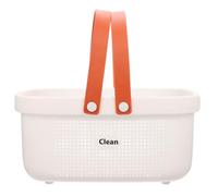 Housoutil Panier Léger Blanc de Rangement Grosse Capacité Poignées Portables en Pp et Séchage Rapide pour Salle de Bain et Accessoires de Toilette