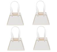 Housoutil Paquet à Bouquet de Fleurs en Papier Blanc Lot de 4 Multifonctionnels avec Double Poignée, Résistance Élevée pour Mariage et Balcon