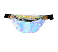 Housoutil Paquet Banane Transparent Hologramme Unisexe pour Festival Compartiments pour Mouchoirs et Miroir