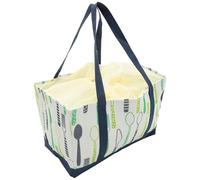 Housoutil Paquet Isotherme 30l à Cordon de Serrage, Grand Panier Isotherme Pliable en Tissu Oxford Bleu Isolation Aluminium, Paquet Réutilisable pour Pique-niques, Courses et Voyage en
