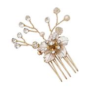 Housoutil Peigne à Cheveux en Alliage Doré Orné de et Insert Floral Accessoire Mariage Élégant 1 Pièce Fête Bal Cérémonie Bijoux Cheveux Fleurs Raffinés