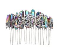 Housoutil Peigne à Cheveux Fait Main 1 Pièce Motif Trois Lunes Argenté 20 Dents Accessoire Décoratif pour Mariage et Fêtes Décoration Capillaire Femme Peigne à Plis Accessoire Cheveux