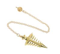 Housoutil Pendentif Divinatoire en Spirale Conique en Métal Doré Pendentif Spirale Creuse Chaîne Accessoire de Radiesthésie pour Contemplation et Usage Spirituel - 1 Pièce