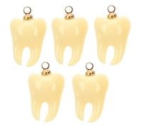 Housoutil Pendentif En Résine Dents 5pcs Pour Diy Bijoux Charms Pendentifs Décoration Accessoires Pour Bracelets Et Colliers Présent Amis Et Famille Pour Créations Artisanales
