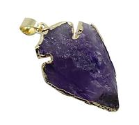 Housoutil Pendentif Pierre Agate Forme de Colorée pour Diy avec Anneau de Suspension Améthyste