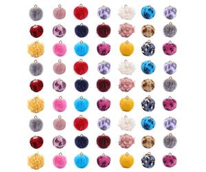 Housoutil Pendentifs Boules en Velours pour Fabrication de Bijoux, Accessoires en Plastique Créatifs, 120 Pièces, Couleur Vive, Ne Se Déforment Pas, pour Présents Uniques Couleur Aléatoire
