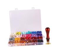 Housoutil Perles de Cire Colorées et Kit de Cachet Vintage Ensemble de Fournitures de Sceau pour Invitations Cartes et Décorations Artisanales Perles