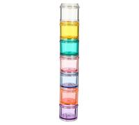 Housoutil Pilulier Portable Hebdomadaire 7 Compartiments Colorés, Boîtier en PC sans Odeur, Design Empilable, pour Usage à Domicile Voyage Plusieurs styles