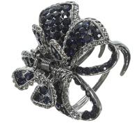 Housoutil Pince à Cheveux Griffes Strass Bleu Foncé Taille Moyenne Support Queue de Cheval pour Femmes et Filles Accessoire Coiffure Élégant pour Fête Mariage et Usage Quotidien