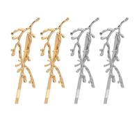 Housoutil Pinces à Cheveux Design Branches de Bois en Alliage Argenté Lot de 4 Style Coréen Haute Résistance, Accessoires Cheveux pour Femme et Fille en Réunion Annuelle ou Fête
