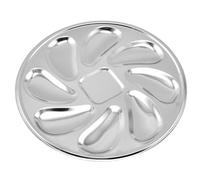 Housoutil Plaque à Huîtres en Acier Inoxydable Alimentaire 23X23 CM Fentes Plateau de Service pour Fruits de Mer Plat Inox pour Restaurant et Repas Festifs