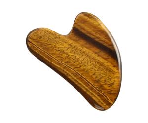 Housoutil Plaque à Racler Gua Sha en Œil de Tigre pour Massage Corporel, Stimule et Traite les Rides, Outil Pratique pour Massage à Domicile