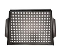 Housoutil Plaque de Cuisson Barbecue Antiadhésive Rebords Pliés 3 Côtés, Acier Épais Résistante la Chaleur, Surface Lisse et Texturée pour Grillades, Camping et Cuisson Extérieure