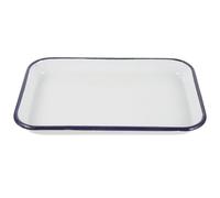 Housoutil Plat à Four Rectangulaire en Émail Blanc 34X44X32 CM Plaque de Cuisson Antiadhésive Compatible Lave-Vaisselle Assiette Carrée Multifonction pour Barbecue Pâtisserie Cuisine