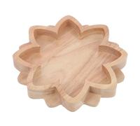 Housoutil Plateau de Présentation à Bijoux en Bois Naturel Forme Lotus Plateau à Perles en Bois pour Cristaux et Huiles Essentielles Rangement Bijoux pour Maison et Boutique