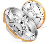 Housoutil Plateau de Service Compartimenté 6 Grands Compartiments en Acier Inoxydable avec Couvercle, Plateau Repas Inox Polyvalent pour Pique-niques, Réunion Familiale et Déjeuner Bureau