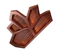 Housoutil Plateau Décoratif en Bois Forme Cristal Gothique, Plateau de Rangement pour Bijoux et Huiles Essentielles, Assiette Présentation Pierres Naturelles, Support Rangement Accessoires