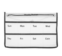 Housoutil Pochette à Calendrier Décorative Blanche en Tissu Non Tissé avec Design Mural, Rangement Pratique pour Organiser Petits Objets au Bureau ou Maison