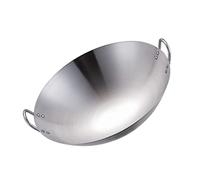 Housoutil Poêle Wok Antiadhésive en Acier Inoxydable Poêles à Frire Wok Traditionnel Chinois Ustensiles de Cuisine Anti- Rayures avec Fond Plat Et Poignée pour Cuisinière Électrique à