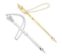 Housoutil Pointeurs de Lecture Biblique en Métal 13 Cm Doré Tête Oignon et Argenté Tête Couronne, Lot de 2 Accessoires pour Lecture Torah et Bible, Marque-Page Biblique Portable pour Bar