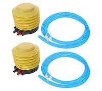 Housoutil Pompe à Pied Manuelle Portable en Plastique avec 4 Embouts et 2 Extracteurs pour Ballon de Yoga et Jouets de Plage, pour Usage Domestique et Kits d'urgence, 2 Sets