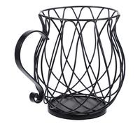 Housoutil Porte-Capsules de Café en Métal Noir Présentoir Compact pour Capsules de Café Support de Rangement pour Bureau Cuisine Organisateur Polyvalent pour Snacks et Sachets