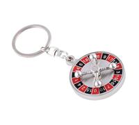 Housoutil Porte-clés Métallique Rotatif Forme de Roulette Russe Pendentif Décoratif pour Sac à Main Accessoire Vintage et Original