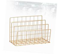 Housoutil Porte Revue Forgé Doré Rangement de Magazines et Étagère de Bureau Moderne et Organisateur Pratique pour Salon Cuisine et Bureau