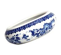 Housoutil Pot à Eau Céramique pour Lavage Pinceaux Encre Nettoyeur Stylo Calligraphie Design Créatif Bleu et Blanc Durable et Pratique pour Étudiants et Artistes