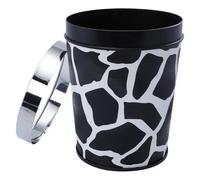 Housoutil Poubelle Ronde en Cuir Vintage sans Couvercle Petit Format Motif Vache Corbeille à Déchets pour Bureau et Maison Poubelle Classique Polyvalente pour Salle de Bain Cuisine