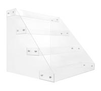 Housoutil Présentoir à Boissons Transparent en Acrylique 4 Niveaux Étagère Escalier pour Supermarché et Bureau Support de Rangement Alimentaire pour Bouteilles Organisateur de Boissons