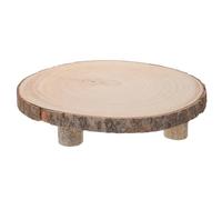Housoutil Présentoir à Desserts en Bois Marron avec Pieds, Support Rustique Simple pour Gâteaux et Chocolats, pour Salon ou Présent de Pendaison de Crémaillère