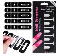Housoutil Protection pour Vernis à Ongles en Silicone Souple Noir 100 Feuilles Autocollantes Universelles Anti-Débordement pour Doigts Stickers Gel Ongles Antidérapants pour Manucure