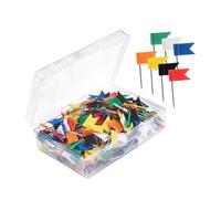 Housoutil Punaises à Drapeau pour Carte Monde 100pcs en Acier et Plastique, Épingles pour Panneau de Liège, pour Marquer Itinéraires de Voyage et Calendriers Couleur Aléatoire