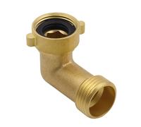 Housoutil Raccord en Laiton 90° pour Tuyau d'Arrosage 3/4, Connecteur d'eau Robuste et Solide, Adaptateur pour Robinet de Jardin, Pièce de Jonction Résistante à la Corrosion, Équipement