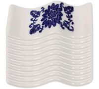 Housoutil Repose-cuillères et Baguettes en Céramique Bleue et Blanche Multifonctions 10pcs pour Restaurants et Hôtels, Évite le Roulage des Couverts