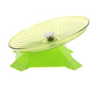Housoutil Roue d'exercice Silencieuse pour Hamster et Hérisson en Plastique Vert, Design Compact Soucoupe Volante, Fonctionnement Fluide pour Animaux Domestiques D'intérieur
