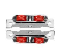 Housoutil Roulette pour Porte Coulissante en Acier Inoxydable Double Roue Nylon Silencieuse Roulements Intégrés Ensemble 2 Pièces Quincaillerie pour Portes et Fenêtres Coulissantes