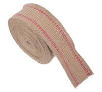 Housoutil Ruban de Jute Tressé avec Rayures Rouges Sangle Robuste pour Réparation de Meubles Artisanat Rustique Décoration Style Ferme et Création DIY Mètres par Rouleau