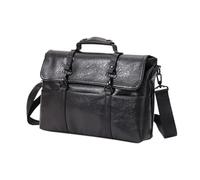 Housoutil Sacoche Ordinateur Portable Homme, Mallette D’Affaires Noire en PU, Légère et Grosse Capacité, Bandoulière, pour Bureau et Université