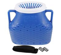 Housoutil Seau de Pêche Portable Bleu 10 L en Plastique Épais Étanche avec Couvercle, Panier à Poissons Réutilisable Robuste pour Crevettes et Appâts, pour Pêche en Plein Air et Rivière