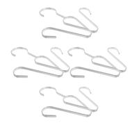 Housoutil Séchoir à Chaussures Mural en Acier Inoxydable 4 Pièces Porte-Chaussures Suspendu Double Crochet Organisateur de Bottes et Baskets pour Placard Séchage et Gain de Place