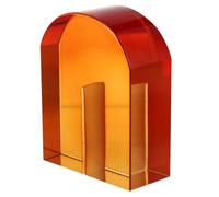 Housoutil Serrage-Livres Décoratif en Cristal Jaune, Petit Format, Forme Arquée, pour Bureau et Bibliothèque, Présentoir à Livres Moderne, Accessoire de Décoration Maison et Bureau,