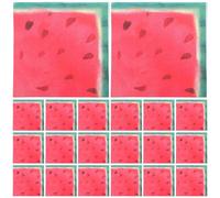 Housoutil Serviettes Jetables Pack de 100 Pièces Motif Tranche de Pastèque Rouge en Papier Absorbant pour Dîners en Famille ou Utilisation Extérieure