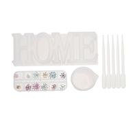 Housoutil Set de Moules Silicone Diy pour Époxy avec Pipette et Gobelet Doseur Flexible Transparent et Durable pour Artisanales à Domicile