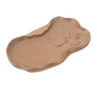 Housoutil Soucoupe en Céramique Forme Feuille de Lotus pour Pots de Fleurs, Bac de Drainage Anti-Usure, Plateau pour Jardinière Intérieur et Extérieur, Couleur Café