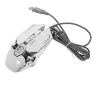 Housoutil Souris de Jeu Ergonomique RGB Programmable 7 Touches Filaire pour PC et Ordinateur Portable Éclairage Lumineux Blanc Argenté Usage Gaming Professionnel