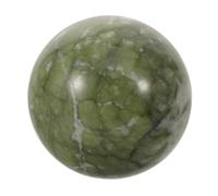 Housoutil Sphère de Jade Naturel Verte Feng Shui en Pierre Hsiuyen Polie, Ornement Facile d'entretien pour Étagères et Bureau, Symbole D'abondance Réussite