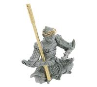 Housoutil Statue Décorative Roi Singe Chinois en Grès Fin pour Aquarium, Design Asiatique Complexe, Décoration Zen pour Jardin et Bureau